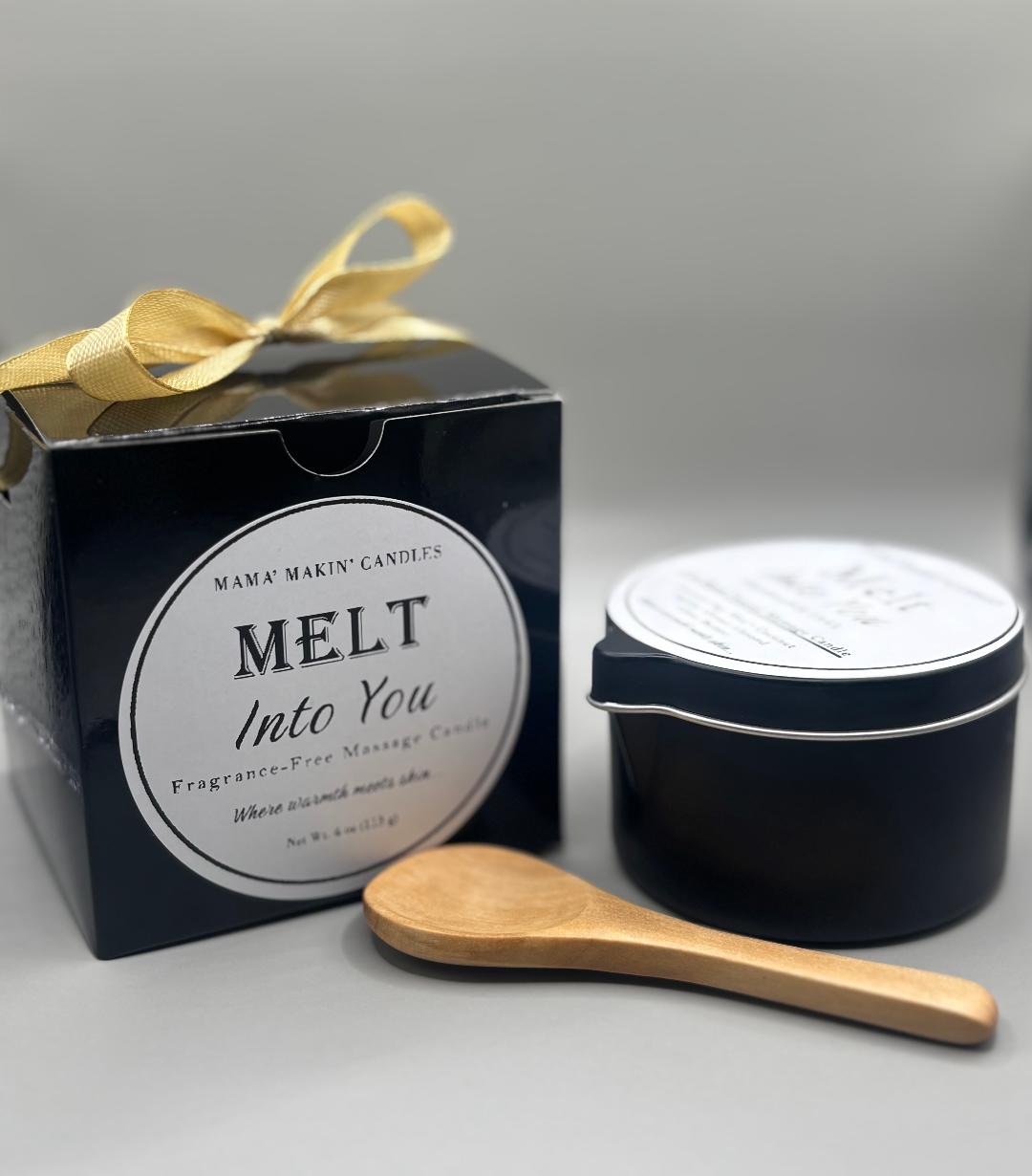 Melt Into You – Fragrance-Free Massage Candle (4 oz) Bundle